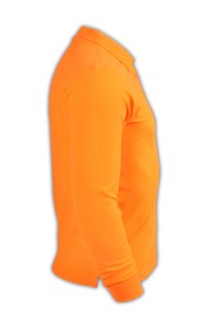 SKLPS007 solid color orange 047 long sleeve men's Polo shirt 1AD01 custom DIY vitality color men's Polo shirt breathable sports polo shirt polo shirt specialty store polo shirt price back view